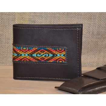 Portfel skórzany ciemnobrązowy męski .